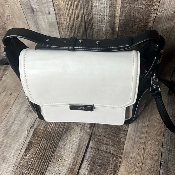 Charles & Keith black white vegan leather Crossbody bag - Picture 3 of 16
